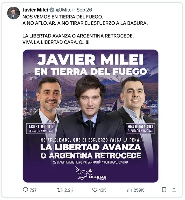 Milei en Ushuaia