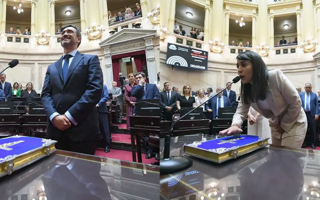 Agustín Coto y Belén Monte de Oca prestaron juramento en el Senado de la Nación